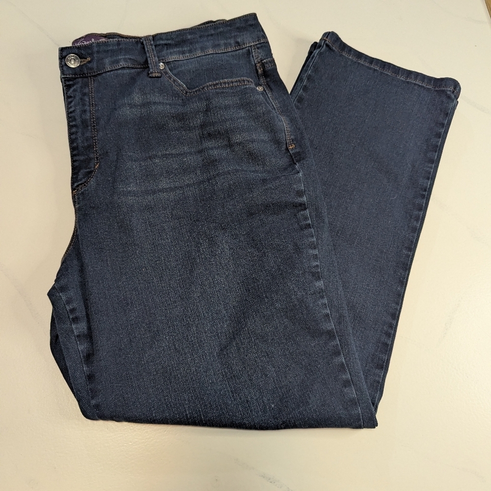 Gloria Vanderbilt Womens Amanda 2.0 Slim Leg Jeans Size 16 Blue Cotton Stretch
